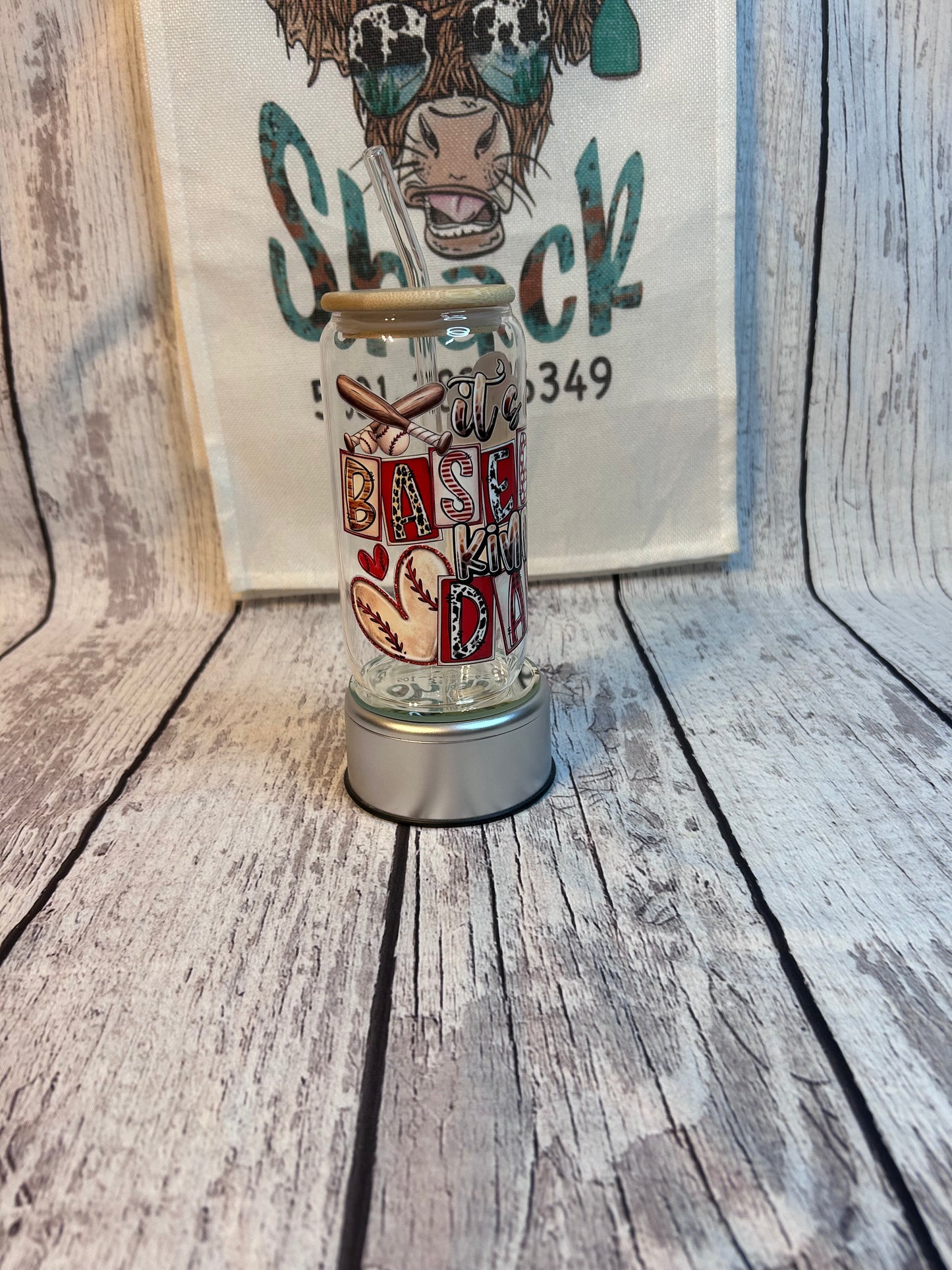It’s a Baseball kinda day 16oz glass cups