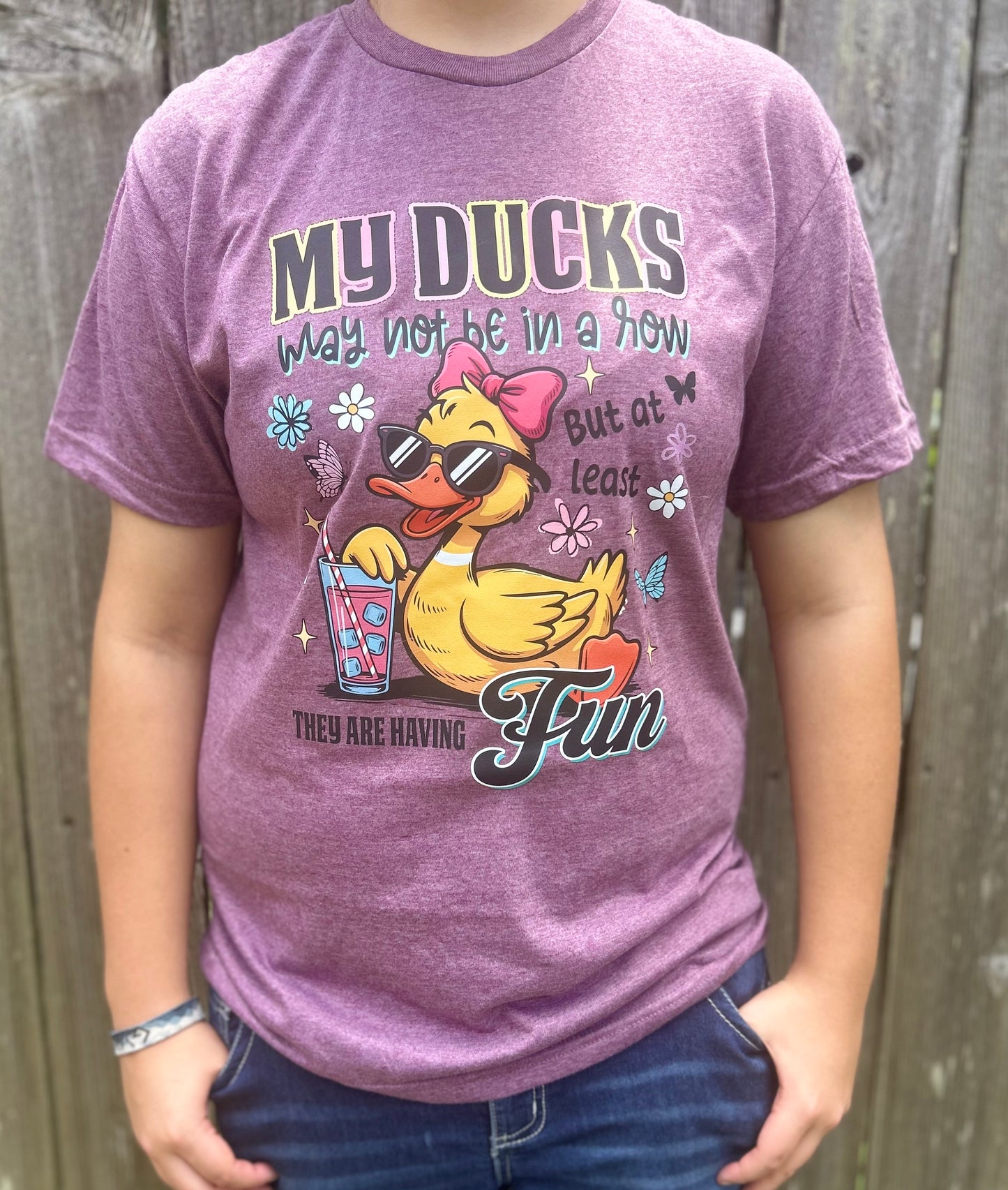 "My Ducks May Not Be In A Row" Fun Duck T-Shirt