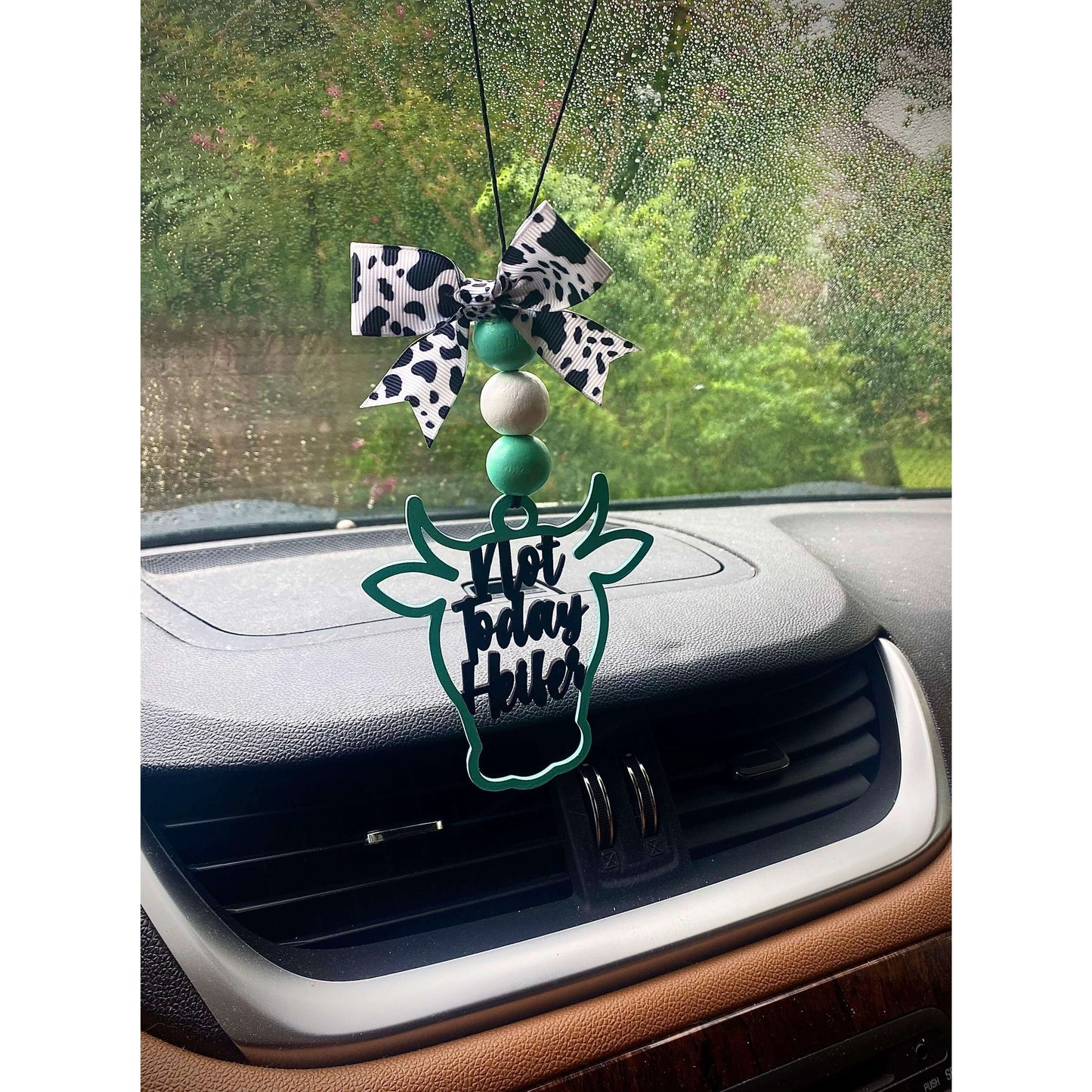 Not Today Heifer Car Charm