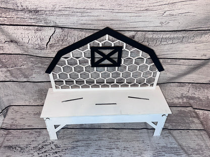 Barn bench interchangeable decor