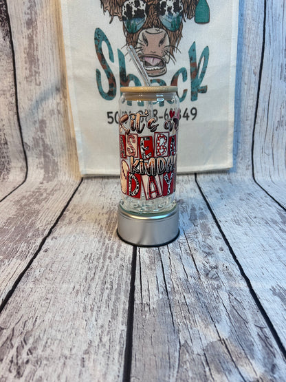 It’s a Baseball kinda day 16oz glass cups