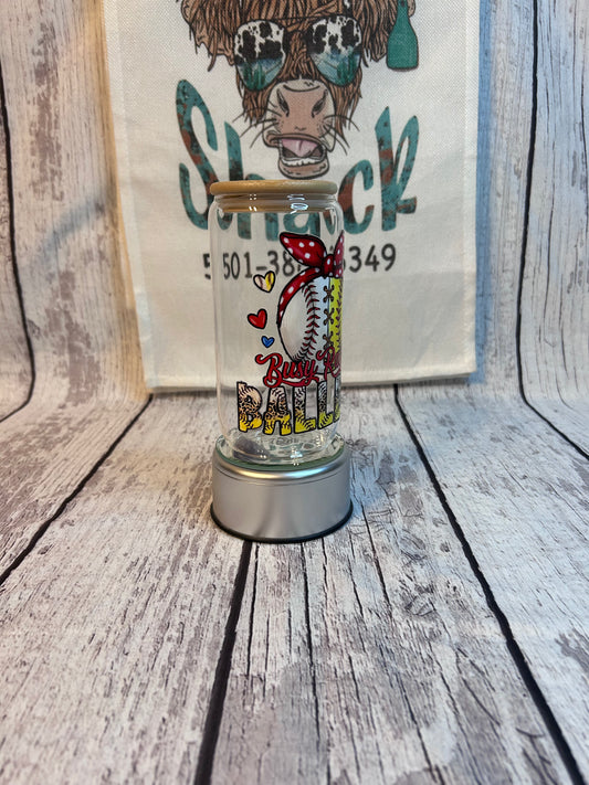 Raising Ballers 16oz glass cups
