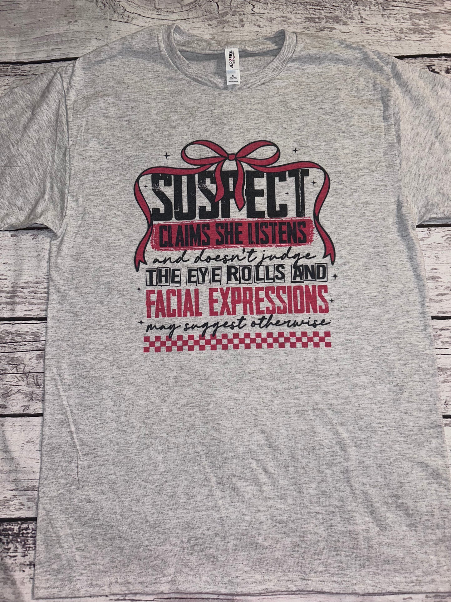 Suspect claims shirt