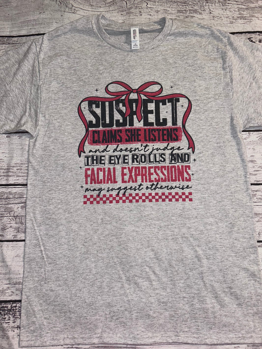 Suspect claims shirt