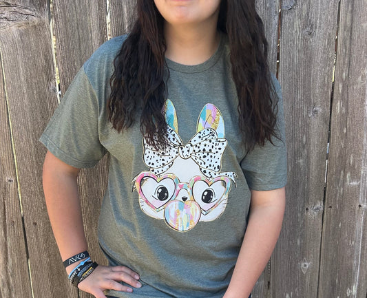 Bunny blowing bubble shirt