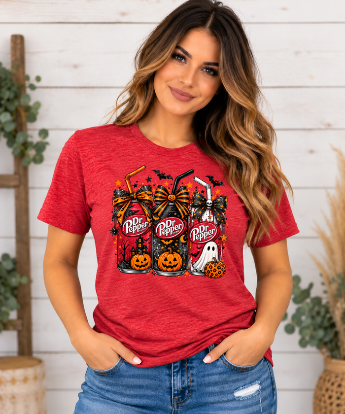 Dr Pepper Halloween Graphic Tee | Spooky Pumpkin & Ghost Shirt